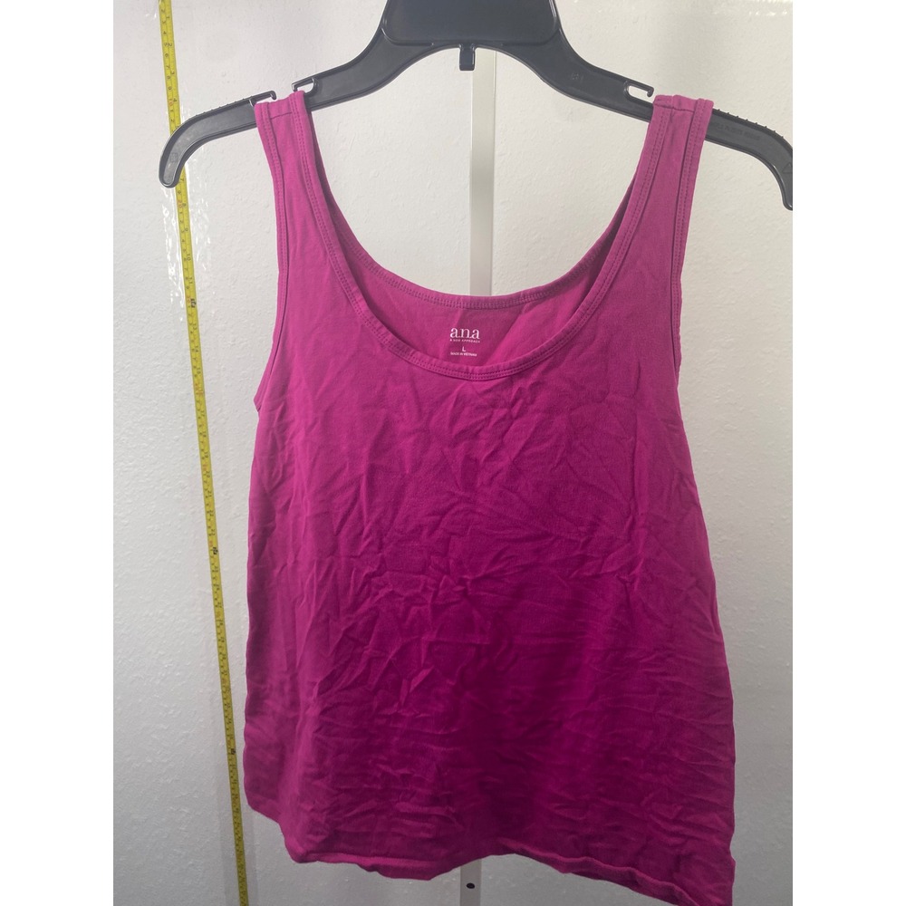 ANA A New Approach Womens Magenta Purple Scoop Neck Tank Top Large